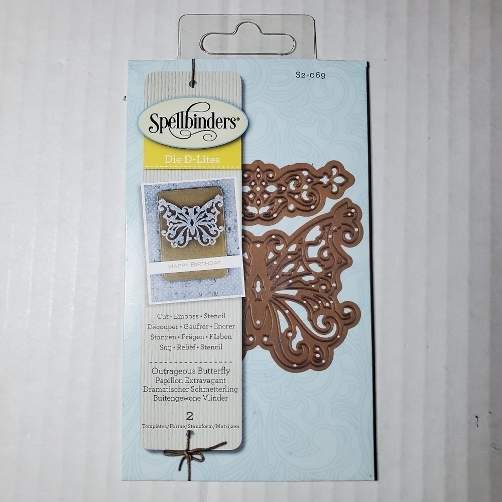 New Spellbinders Die Set Outrageous Butterfly D-Lites S2-069